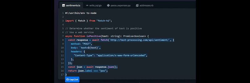 Copilot unterstützt unerfahrene Entwickler beim Schreiben von Code. Copilot unterstützt unerfahrene Entwickler beim Schreiben von Code.