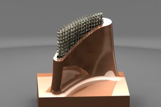 Konstruktions-Tools der Software müssen auf die spezielle Geometrie von 3D-Modellen mit den Facettenstrukturen wie hier in einem Turbinenblatt ausgerichtet sein. (Siemens)