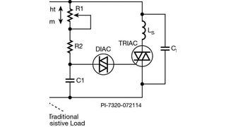 Bild 1: Vereinfachtes Schaltbild eines Phasenanschnittsdimmers mit Löschglied. Es besteht aus LS und Cs. (Power Integrations)