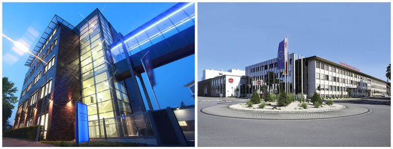 Haver & Boecker mit Hauptsitz in Oelde (links) und Windmöller & Hölscher mit Hauptsitz in Lengerich (rechts) gründen ein neues Unternehmen im Münsterland. (Haver & Boecker)