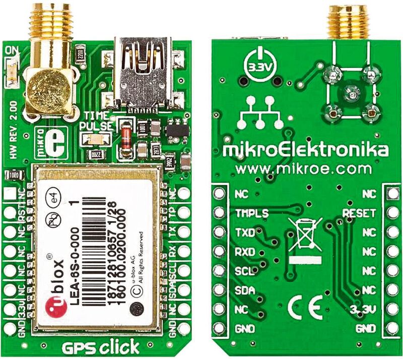Click Board von MikroElektronika: Damit lassen sich Funktechniken wie GPS einfach evaluieren.