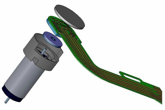 (Ein kernloser Bürsten-Gleichstrommotor, ein Getriebe und ein magnetischer Encoder bilden eine robuste und kompakte Baugruppe, die leicht in die Prothese passt. Bild: Portescap)
