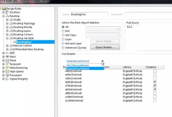 Altium Designer – Pad- und Via-Bibliotheken: Erweiterte Optionen für das Management von Pad- und Via-Stacks ermöglichen Ihnen ein einfaches Management Ihrer Pads mit einer Pad- und Via-Bibliothek. Sparen Sie wertvolle Zeit durch das Anlegen von Pad-Vorlagen, die sich einfach auf bestimmte Gruppen von Pads auf Ihrem PCB anwenden lassen. (Bild: Altium)