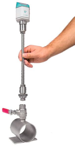 Bild 2: Der Einbau der Verbrauchssonde VA 400 erfolgt über einen standardmäßigen 1/2-Zoll-Kugelhahn auch unter Druck. (CSI)