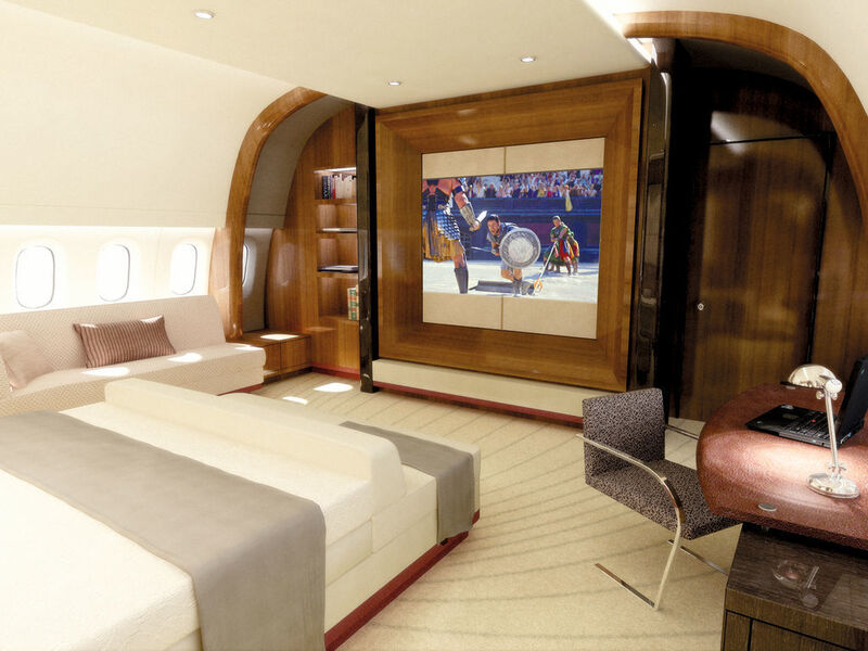 Innenausstattung des Schlafzimmers in einer Boeing 747-400 787.  (Bild: Jet Aviation)