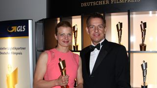 Theater- und Filmschauspielerin Jördis Triebel zusammen mit GLS-Mann Jochen Fischer. (Bild: GLS)