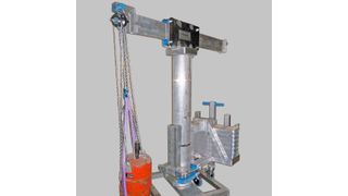 Um eine möglichste leichte Ausführung zu gewährleisten, wurden die drei Grundelemente des Krans in Aluminium gefertigt. (Bild: Heidkamp)