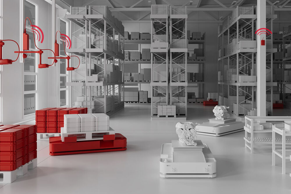 Automatic material retrieval by radio: Nexy at Logimat