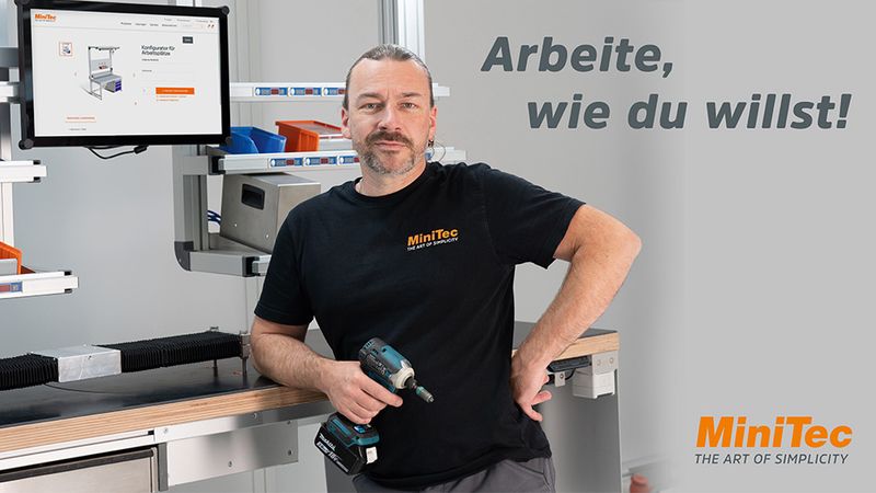 MiniTec-Arbeitsplätze lassen sich an die individuellen Wünsche der Mitarbeiter anpassen – und jederzeit wieder verändern. (Bild:  MiniTec)