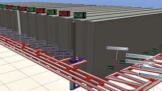 3D-Visualisierung des WM-Hochregallagers in Hedemünden bei Kassel. (Tarakos)