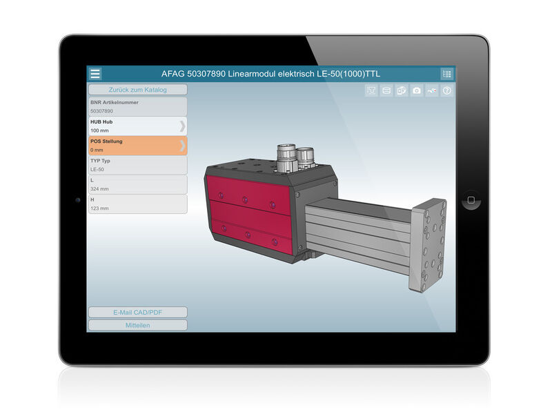 3D CAD Daten & technische Produktinformationen via PartCommunity App finden und downloaden. (Cadenas)