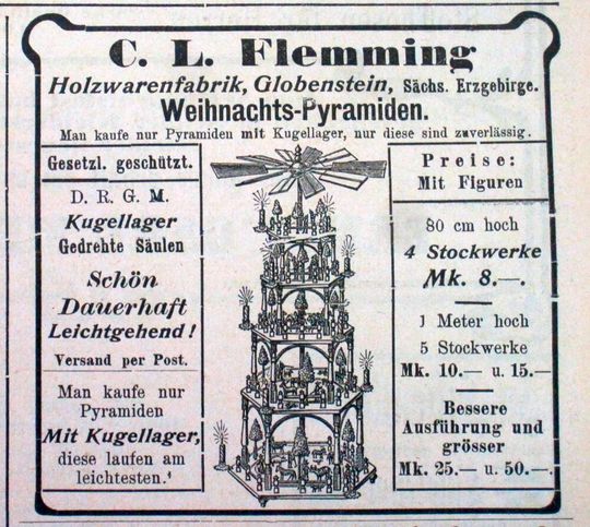 Werbung für Globensteiner Pyramiden.(Bild:  Globensteiner Pyramiden 1.jpg /Klaaschwotzer / CC BY 1.0)