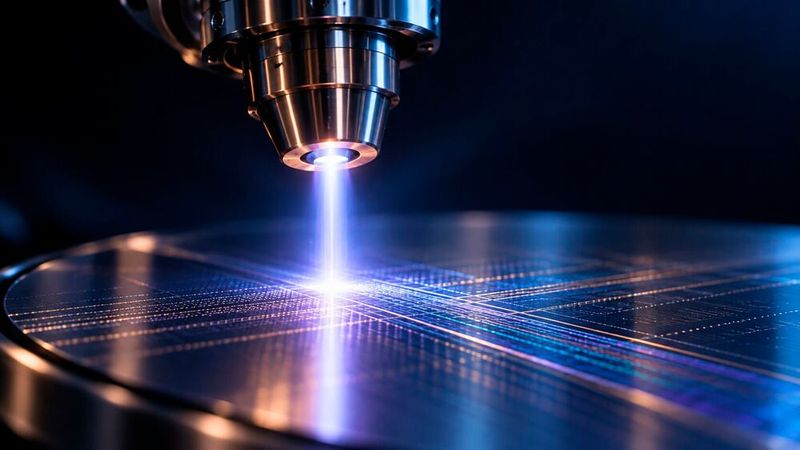 Ionenstrahlen können Oberflächen abtragen, beschichten oder bis auf atomare Ebene glätten. Solche Verfahren kommen unter anderem bei optischen Chips, Präzisionsoptiken und supraleitenden Materialien zum Einsatz.(Bild:  KI-generiert)