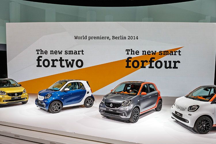 2014: Am 16. Juli präsentiert Smart im Rahmen einer Doppel-Weltpremiere seine komplett neu entwickelte Modellgeneration in Berlin. (Foto: Daimler)