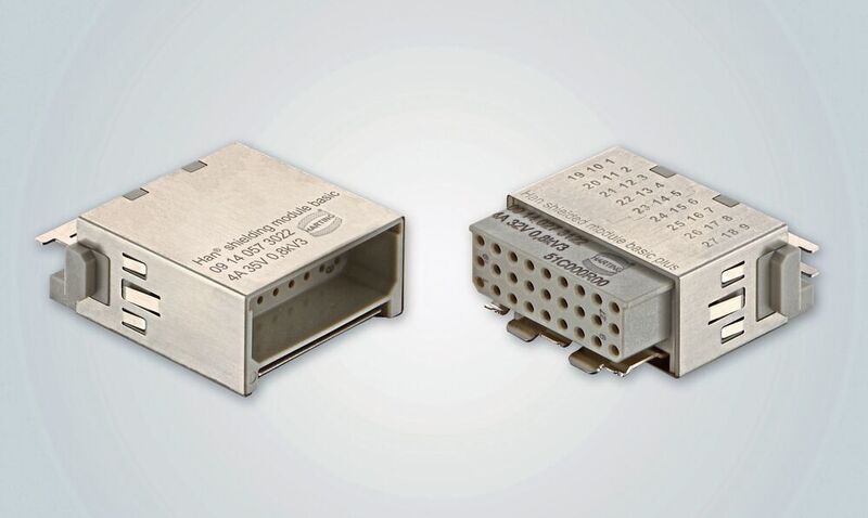 Mit dem Han-Shielded-Power-Modul können Anwender erstmals geschirmte Power-Leitungen im modularen Steckverbinder ausführen. (Harting)