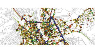 Die Stadt Basel will Unfälle digital erfassen und auswerten – und so zur verkehrssichersten Stadt der Welt werden. Im Bild: eine elektronische Unfalltypenkarte. (PTV Planung Transport Verkehr)