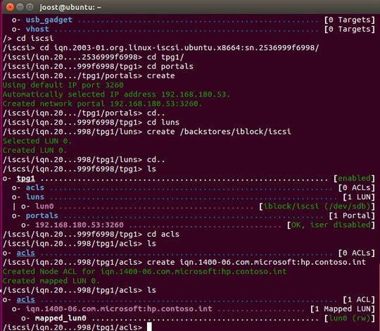 Die Berechtigungen für ein LUN lassen sich mit targetcli festlegen.(Thomas Joos)