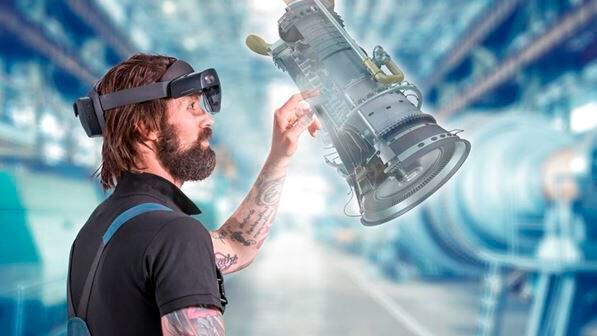 Immersives Mixed Reality Erlebnis mit dem TeamViewer Frontline Spatial Modul.