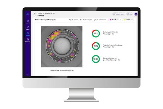 Die benutzerfreundliche Datenmanagement-Plattform von Maddox AI erlaubt eine verständliche Fehler-Visualisierung und unterstützt Anwender bei der schnellen Fehlerannotation.(Bild:  Maddox AI)