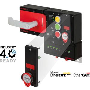 MGB2 Modular: Submodule mit Bedienelementen werden einfach ins Zuhaltemodul gesteckt, so auch das Schlüsselsystem CKS2. (Bild:  Euchner GmbH & Co. KG)
