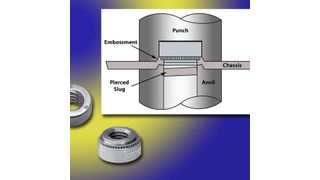 Die Pemserter Montagewerkzeuge können jetzt selbstklemmende PEM® Typ S Muttern permanent in dünnen Aluminiumblechen installieren, ohne zuvor wie bisher nötig ein Montageloch in einem separaten Arbeitsschritt stanzen zu müssen.  (Bild: PennEngineering)