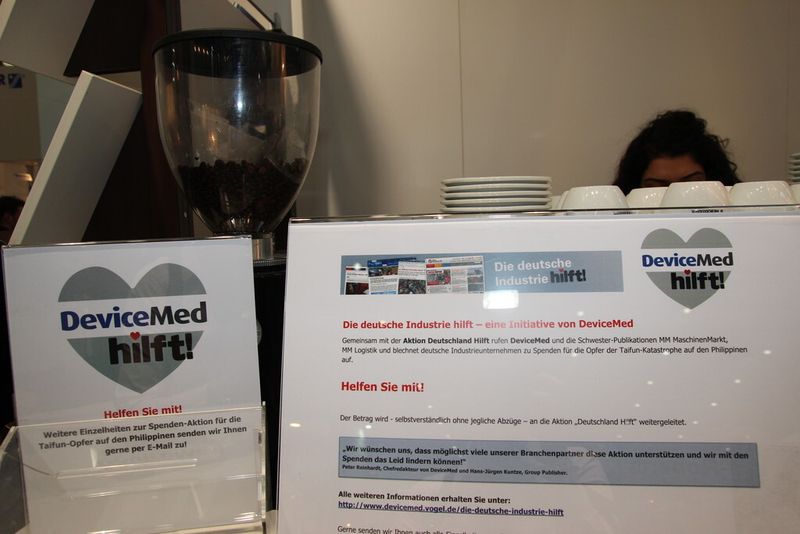 Deutsche Industrie hilft – eine Initiative von Devicemed: Das internationale Medizintechnikmagazin Devicemed von Vogel Business Media und viele deutsche Industrieunternehmen wollen den Menschen auf den Philippinen zeitnah helfen. In einer konzertierten Aktion sammeln vier Fachtitel des Medienhauses finanzielle Unterstützung. Wenn auch Sie helfen möchten: www.devicemed.de/die-deutsche-industrie-hilft (Bild: Finus)