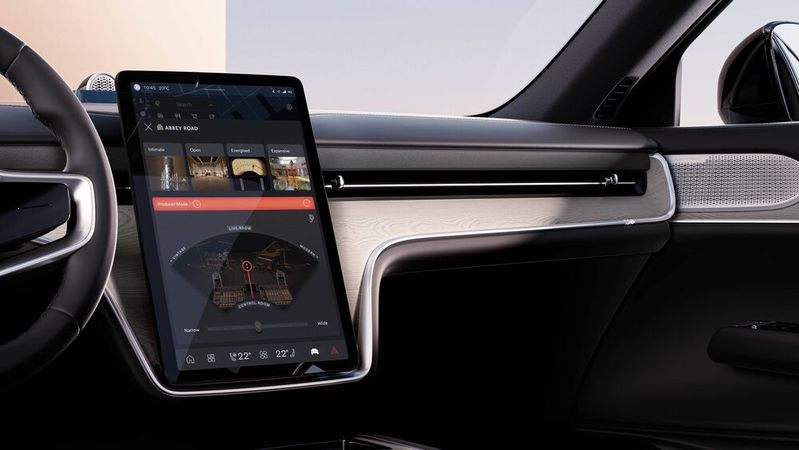 Per Over-the-Air-Update will Volvo besonderen Studioklang in den Innenraum des EX90 bringen.(Bild:  Volvo)