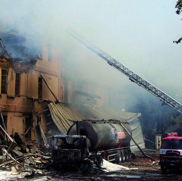 Zerstörung einer Zuckerfabrik in Italien nach einer Staubexplosion. (Bild: Rembe)
