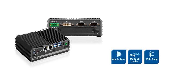 Der Anspruch an Embedded Computer im industriellen Umfeld lässt sich meistens mit den drei Begriffen Robustheit, Kompaktheit und Rechenleistung beschreiben. Für Anwendungen mit diesem Profil wurde der Mini-PC Spectra PowerBox 110 (SPS 2019: Halle 7, Stand 420) entwickelt. Der IPC findet in einem 150 mm x 52,3 mm x 105 mm großen Gehäuse Platz. Das lüfterlose sowie kabellose Design garantiert ein ausfallsicheres Arbeiten selbst bei heftigen mechanischen Einflüssen, wie sie bei maschinennahen oder mobilen Anwendungen durchaus üblich sind. Für die nötige Rechenpower sorgt ein Intel-Prozessor aus der Apollo-Lake-Familie. Über zwei Mini-PCIe-Sockel für Wi-Fi, GSM, GLAN, USB oder Feldbus-Erweiterungen lässt sich die Spectra PowerBox 110 leicht an ihre Aufgaben anpassen. Ein weiterer Steckplatz bietet die Möglichkeit weitere COM, LPT/PS2, DIO, DP, DVI oder VGA Schnittstellen hinzuzufügen. (Spectra)