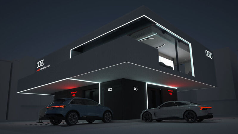 Das Konzept eines „Charging Hubs“ wird Audi in Nürnberg erproben. 