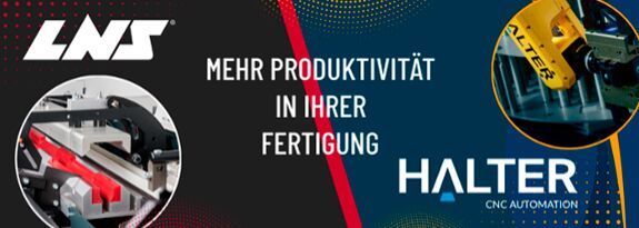Strategische Zusammenarbeit zwischen LNS Turbo UK und Halter CNC Automation.(Bild:  Halter CNC Automation)