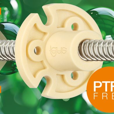 Die PTFE-freie und PFAS-geprüfte Universalflansch-Gewindemutter aus Iglidur JPF stellt eine vollwertige Alternative zu Iglidur J dar. (Bild: Igus)