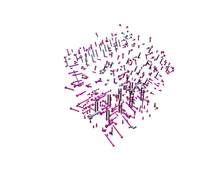 Viele Schraubverbindungen in virtuellen Produkten (Bild: Invenio VT)