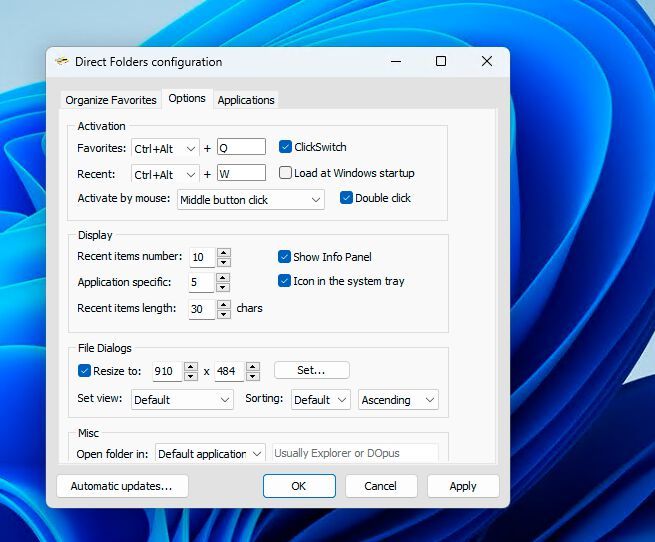 Anpassen der Einstellungen in Direct Folders. (Bild: Joos – Code Sector)