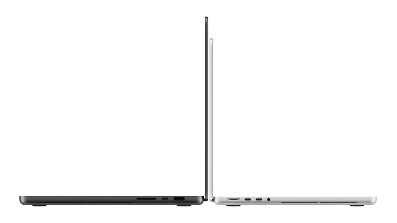 Das Macbook Pro mit PROLED XDR ist in der 14-Zoll-Variante 1,38 kg leicht. Das 16 Zoll große Notebook wiegt gerade mal 1,82 kg. (Bild: Apple)