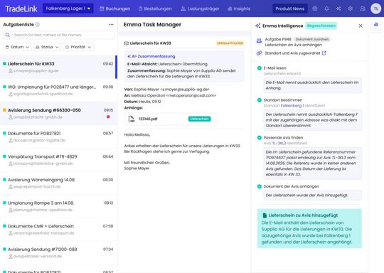 „Emma“ ist Teil der cloudbasierten Tradelink-Plattform und läuft vollständig über die bestehende Weboberfläche.(Bild:  Tradelink)