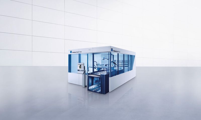 Für das automatisierte Biegen von Kleinteilen eignet sich insbesondere die Trubend Cell 7000 – das schnellste System der Welt, wie der Hersteller betont. Die hohe Produktivität sorgt für besonders niedrige Teilekosten. (Bild: Trumpf)