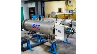 Abwasseraufbereitungsanlage, Durchfluss 80 m³/h, Filterfeinheit 50 + 20 µ, Ausstattung 1 FMA 2008 + 1 FMA 2010 in Edelstahl (Contec)