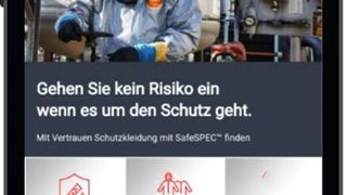 Die Safe Spec App von Dupont bietet Führungskräften im Bereich Gesundheit, Sicherheit und Umwelt (HSE) sowie Endanwendern jederzeit und überall Orientierungshilfen bei der Auswahl von Chemikalienschutzkleidung. (Bild: Dupont)