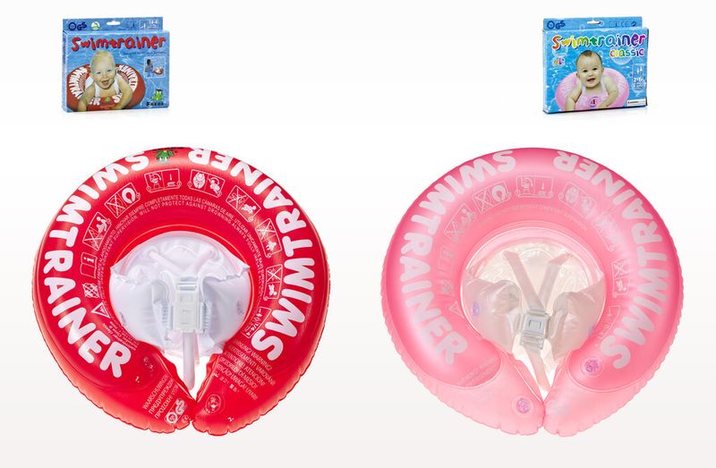 Die Schwimmlernhilfe Swimtrainer Classic erhält ebenfalls eine Auszeichnung. Links das Original der Freds Swim Academy GmbH, Augsburg, Deutschland, rechts das Plagiat der Shanghai Zihang Plastic Products Co. Ltd., VR China. (Bild: Plagiarius e.V.)