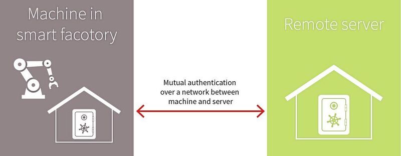 Bild 2: Gegenseitige Authentifizierung von Maschinen über ein Netzwerk (.)