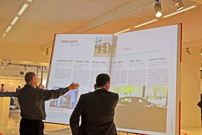 Larger than life – Uhde's book of Ideas in supersize at ACHEMA! (Picture: PROCESS)