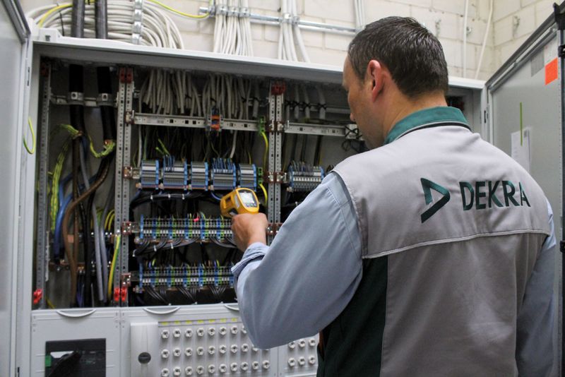Micheal Klaus bei der Arbeit: Als Sachverständiger für Elektrotechnik ist er hauptsächlich für die Prüfung von elektrischen Anlagen und Betriebsmitteln in der Industrie zuständig. (Dekra)