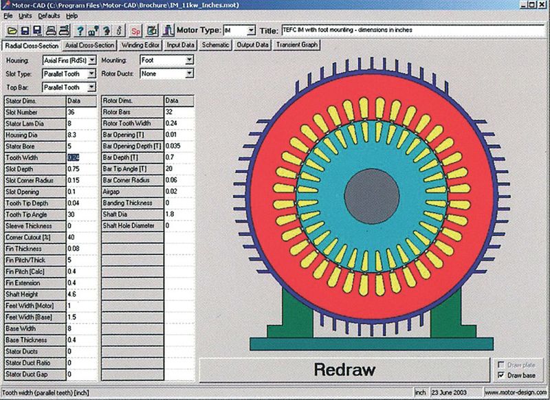 MotorCAD: Die Software nutzt robuste analytische Algorithmen, um das thermische Verhalten und die Kühlung von elektrischen Maschinen zu berechnen. (Bild: Motor Design Ltd)