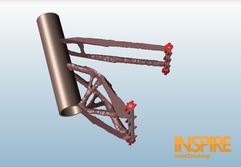 Topologische Optimierung anhand von Altairs Software Solid Thinking Inspire 9.5. (Bild: Solid Thinking)