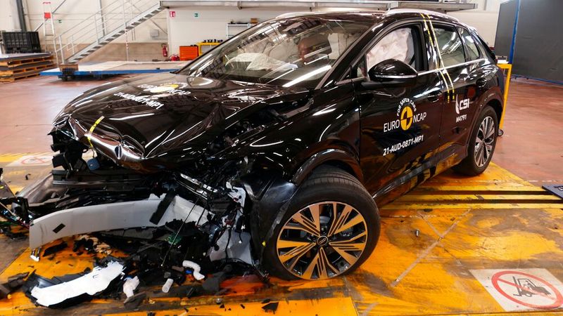 Der Audi Q4 E-Tron schnitt zusammen mit dem Subaru mit 89 Prozent am besten beim Schutz mitfahrender Kinder ab. (Bild: Euro NCAP)