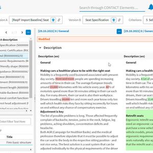 Mit der neuen Baselining-Funktion können jederzeit Kopien von Anforderungen erstellt, verglichen und Änderungen nachverfolgt werden. (Bild:  Contact Software)
