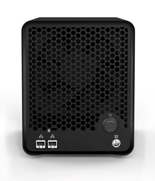 Die beiden GBit-LAN-Ports den Drobo 5N2 können für Bonding und für Failover konfiguriert werden. Im ersten Fall sollen sie laut Hersteller fast doppelt so hohe Übertragungsraten ermöglichen, wie ein einzelner Port. (Drobo)