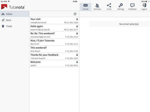 Auch für das iPad gibt es eine passende App-Version von Tutanota. (Tutao)