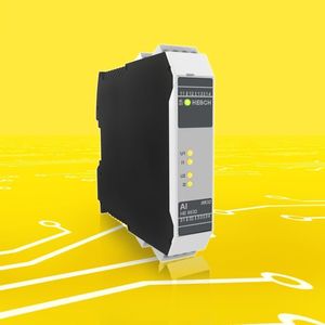 Das als HE 5832 angebotene IMOD-Modul erfasst zwei analoge Normsignale (-10 bis +10 V, -5 bis +5 V, -1 bis +1 V oder –20 bis +20 mA) von der Prozessebene und übermittelt diese an den Feldbus.